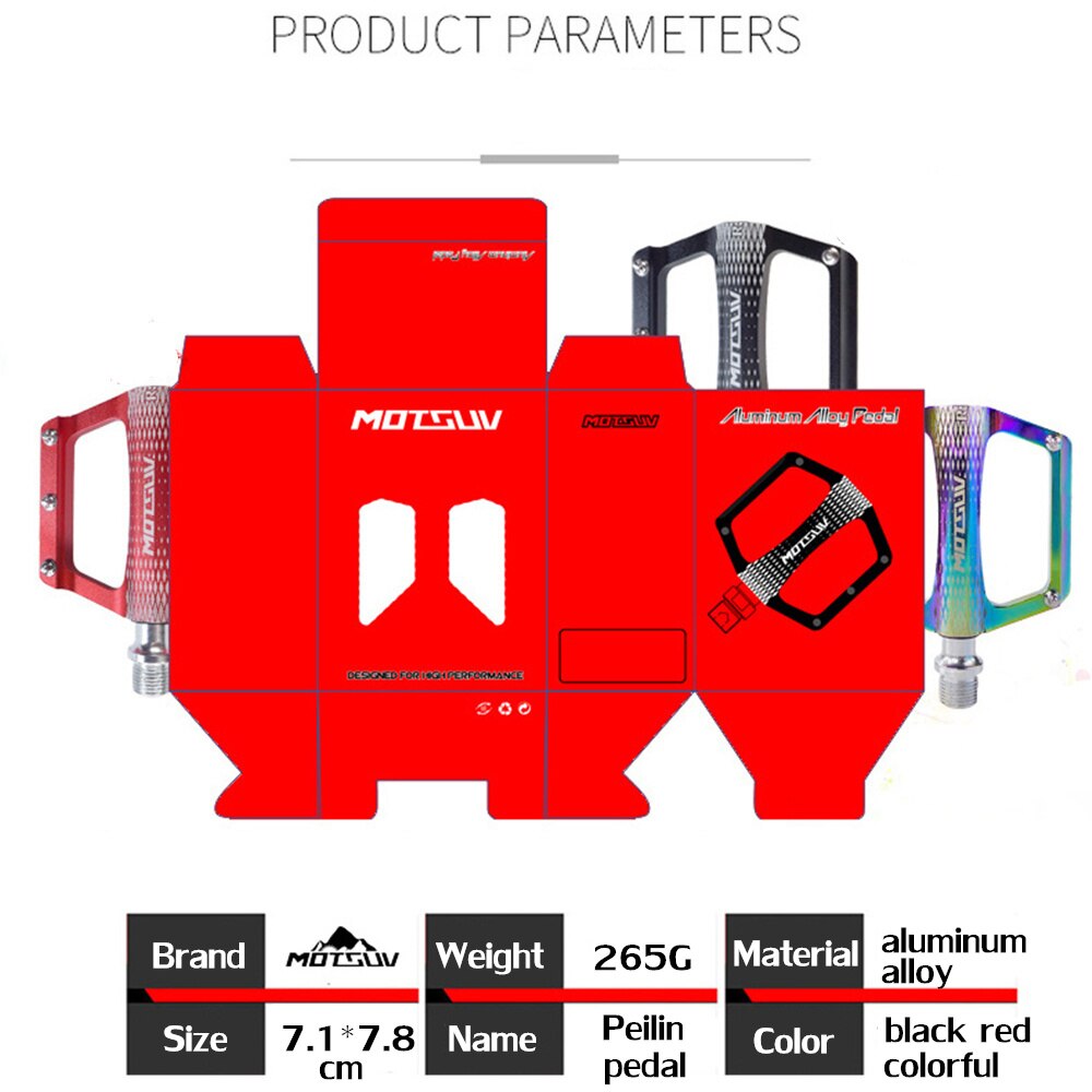 Motsuv sykkelpedaler ultralette aluminiumslegering fargerik hule anti-skli ud lager mtb sykkel tilbehør mtb fot peilin pedaler