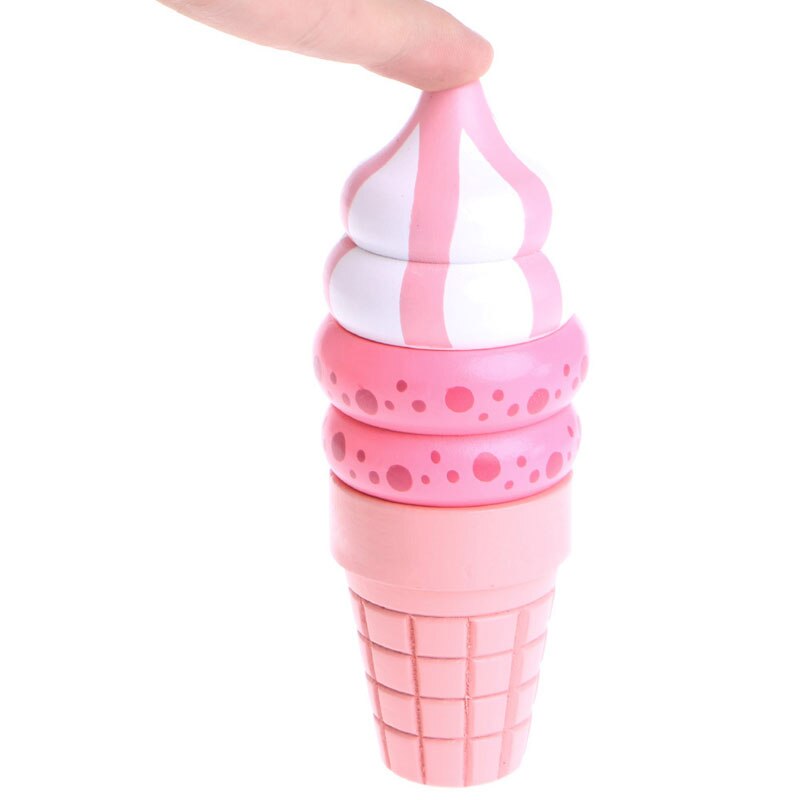 Holz Lebensmittel Magnetische vorgeben Spielen Verbunden Eis freundlicher Kind Geburtstag Spielzeug Spiel: 3