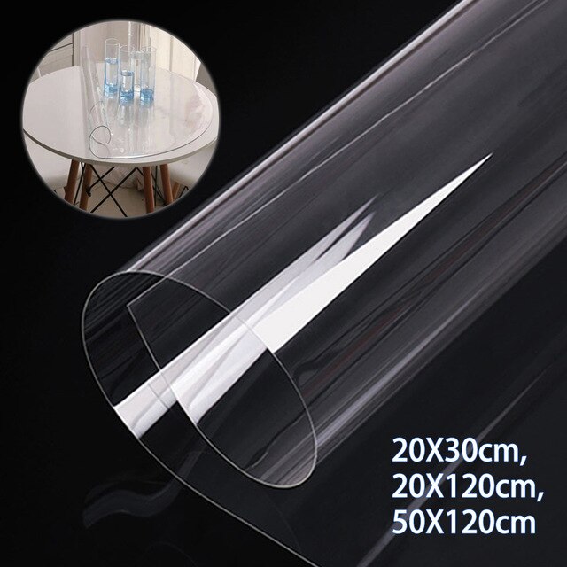 Super tyg diy plast genomskinlig pvc film film fönster tyg: Transparent 20 120cm