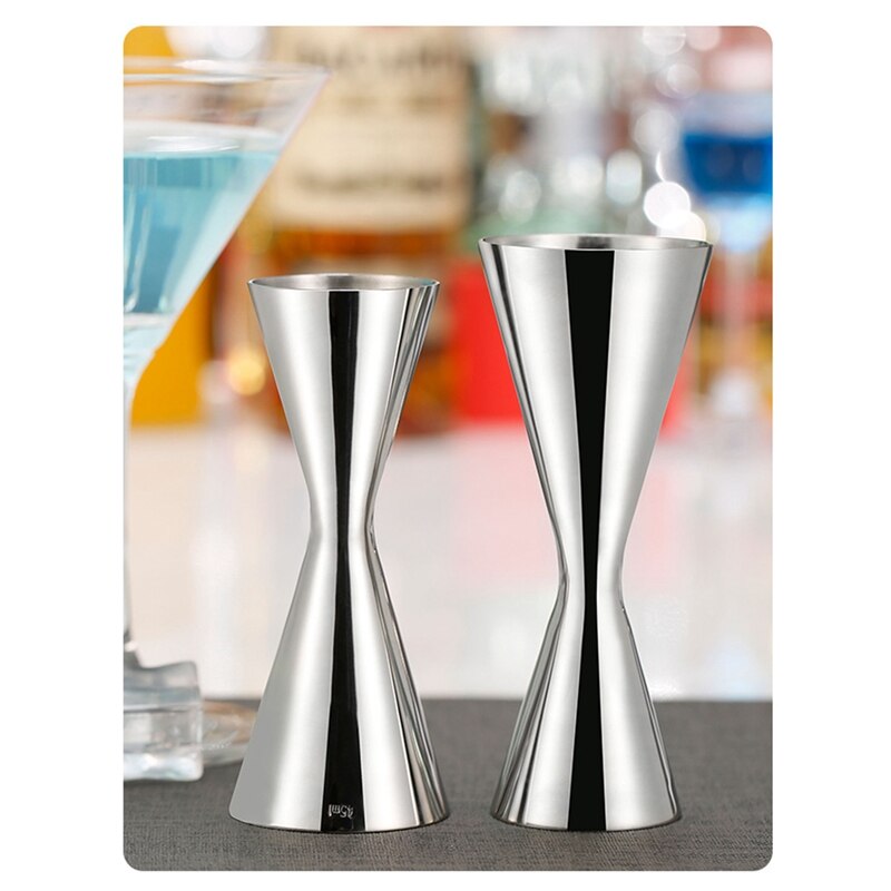 Stainless Steel Measure Cup Double Head Bar Party Wine Cocktail Shaker Jigger: 60ML