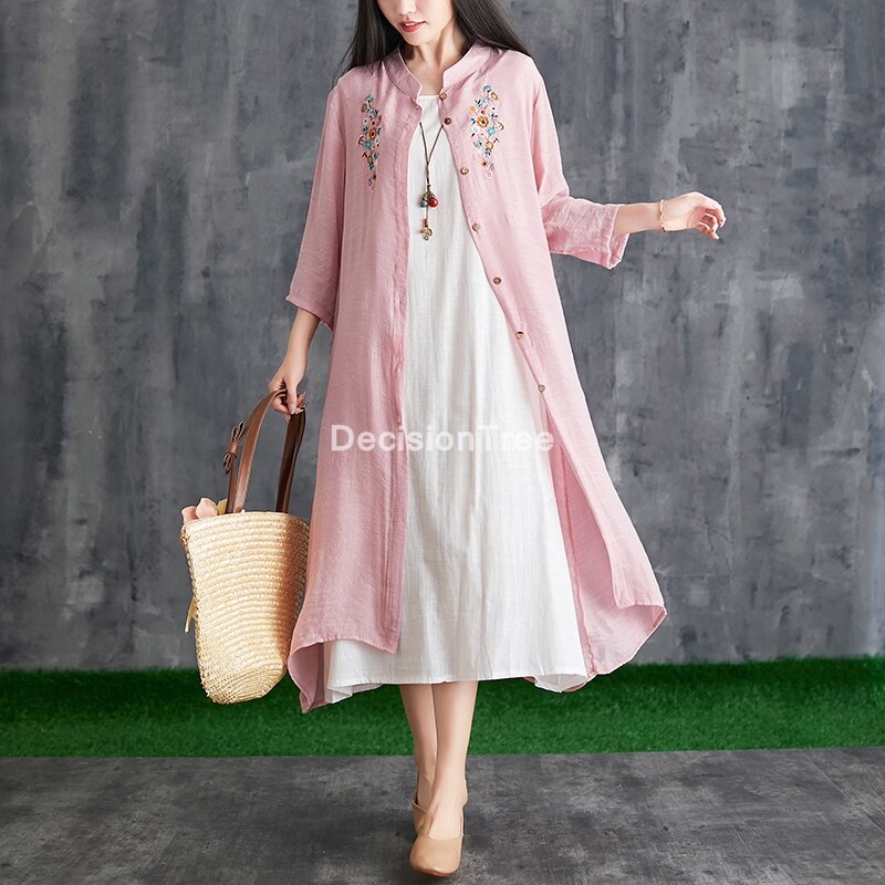 Ropa tradicional china para mujer, traje clásico tang, camisas qipao, cárdigan de kimono chino para étnica vintage hanfu,: color3 / L