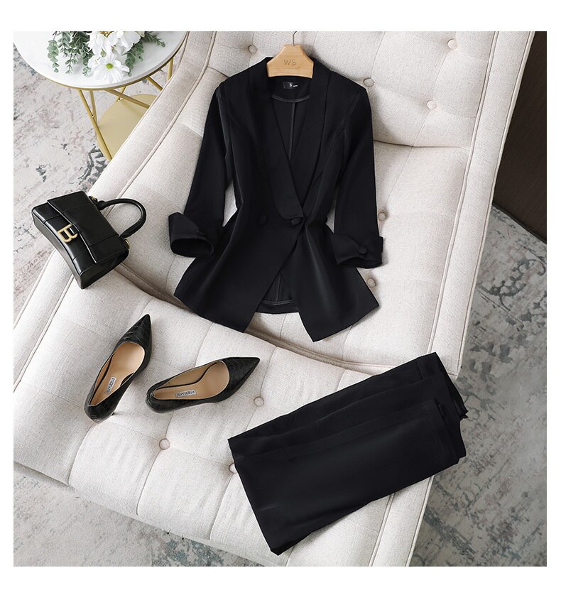 Zomer Herfst Vrouwen Broek Twee Stuk Pak Paars Blazer Jas En Broek Pak Kantoor Dragen Dames Suits Vrouwelijke sets Maat S-4XL