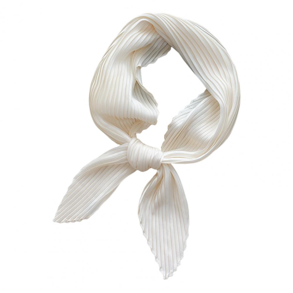 Super doux Chic mince froissé écharpe cou porter tempérament femme écharpe plissée pour l'extérieur: Beige