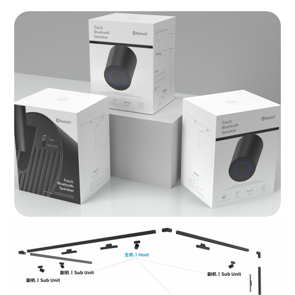 Bluetooth-Lautsprecher Klang ST1 6 mm Ultradünn/20 Serie Magnetschiene/Hochspannung 2-Draht/3-Draht/4-Draht/gewöhnlicher Deckenstil