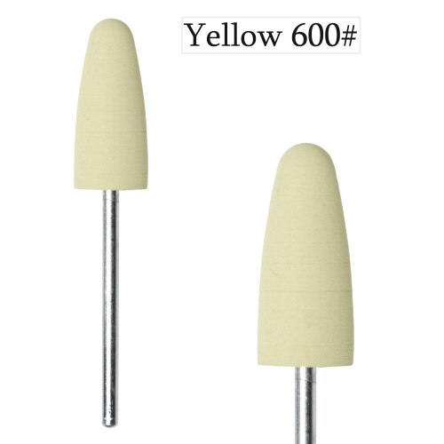 De taladros para uñas de goma de silicona de 8 colores para manicura, de 3/32 ", fresa pulidora para broca para uñas, herramienta de pulido de arena diferente, 1 Uds., TRGJ03: GJ03 Yellow