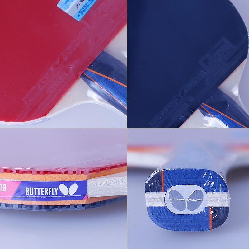 Butterfly 1000 2000 3000 bordtennisracket med gummipingispaddel kort handtag tennisbordsracket långt handtag