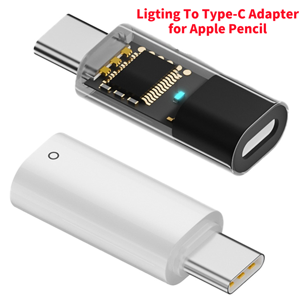 Ligting A Adaptador de conector tipo C para Apple Pencil, 1ª generación, Compatible con Bluetooth, Stylus Pen, adaptador de carga para IPad10