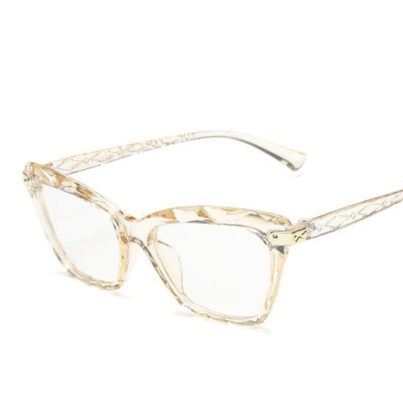 Square Glasses Frames Women Trending Styles Crystal Facets Optical Computer Glasses Anti Blue Light Glasses: D