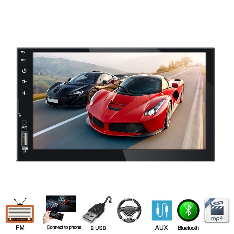 7 inch universele autoradio met  mp5 bluetooth-spelers, achteruitrij-hd-sn-speler
