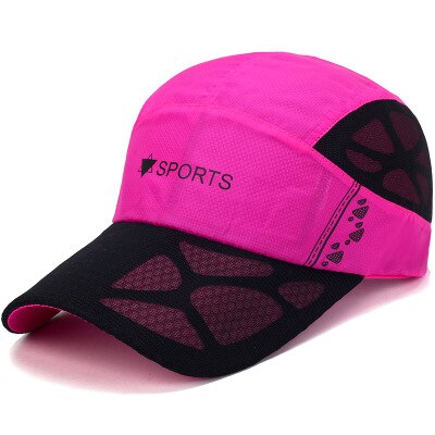 Zomer Mannen Vrouwen Sport Ademende Cap Sneldrogende Toevallige Vrouwen Mesh Zonnescherm Caps Outdoor Klimmen Reizen Wandelen Hoeden: Rose Red