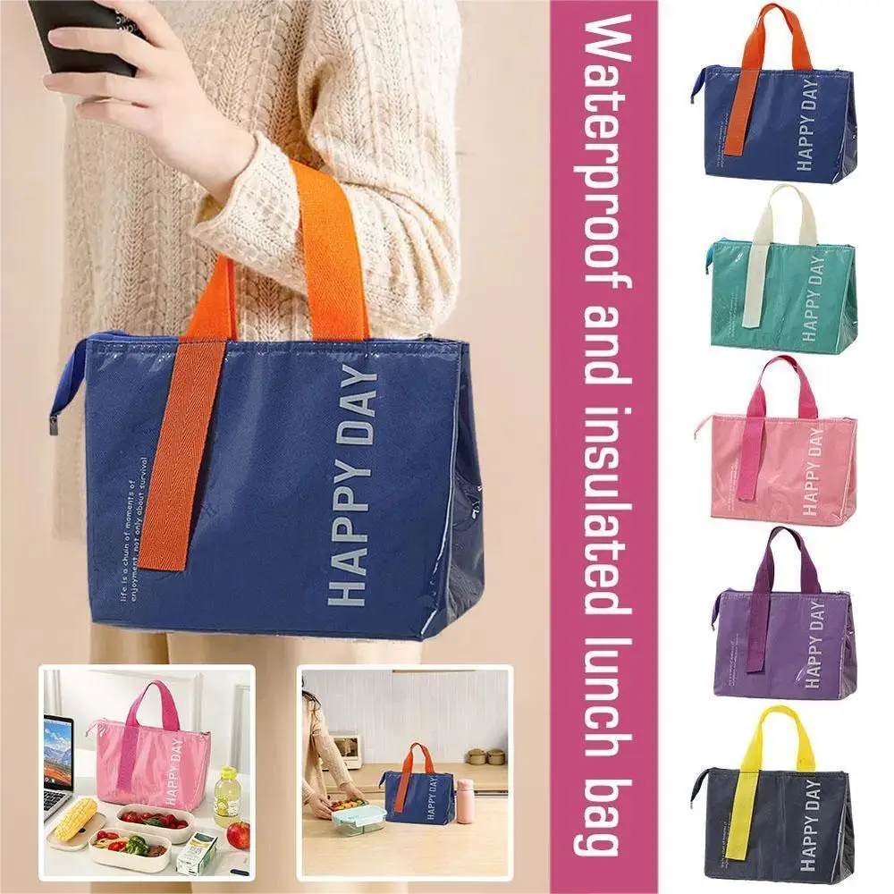 Insulated Lunch Box Bag Student Work Office Picnic Thermal Bento Box Bag Outdoor Travel Preservation Handheld Picnic Package