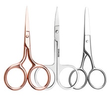 Neus Haar Schaar Kleine Roestvrijstalen Rechte Tip Schaar Facial Trimmen Make-Up Beauty Tool Voor Wenkbrauwen Neus Baard