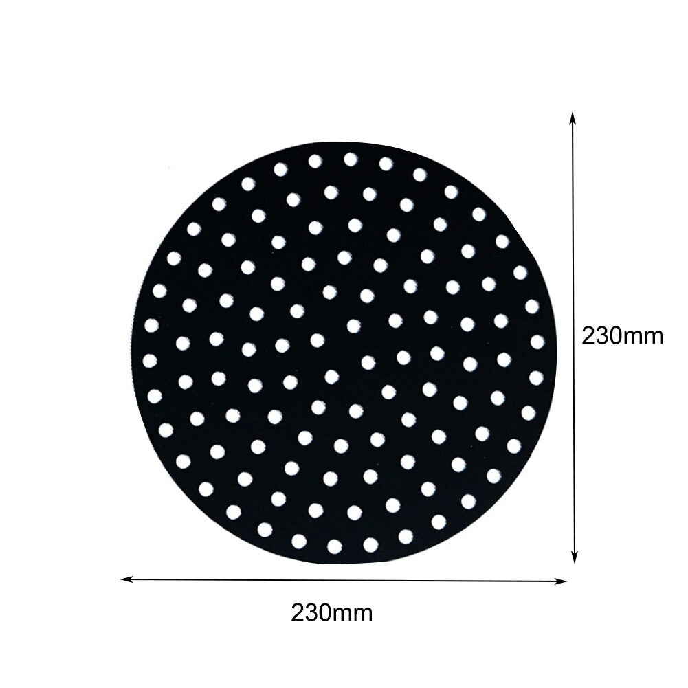 1PC Reusable Square Round Air Fryer Silicone Non-stick Durable Pad Scale Kitchenware Air Fryer Pot Mat Kitchen Accessories: Black  23 cm