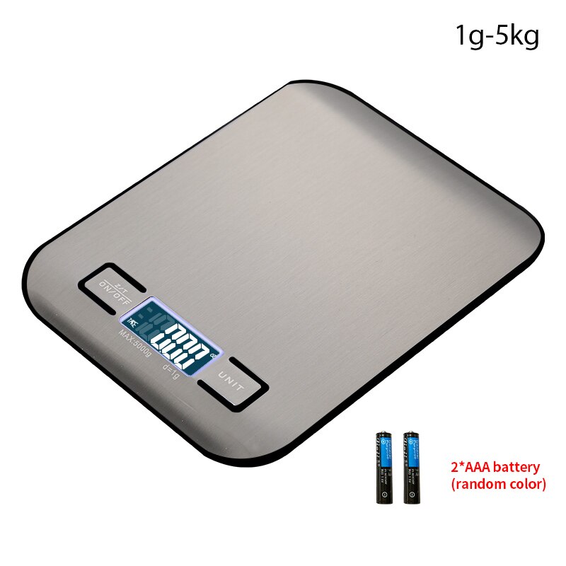 Kitchen Scale Electronic Food Scales Gram Digital Balance LCD Display Weight Ounces Cuisine Ultra Precision Weighing Waterproof: Black Border 1g-5kg