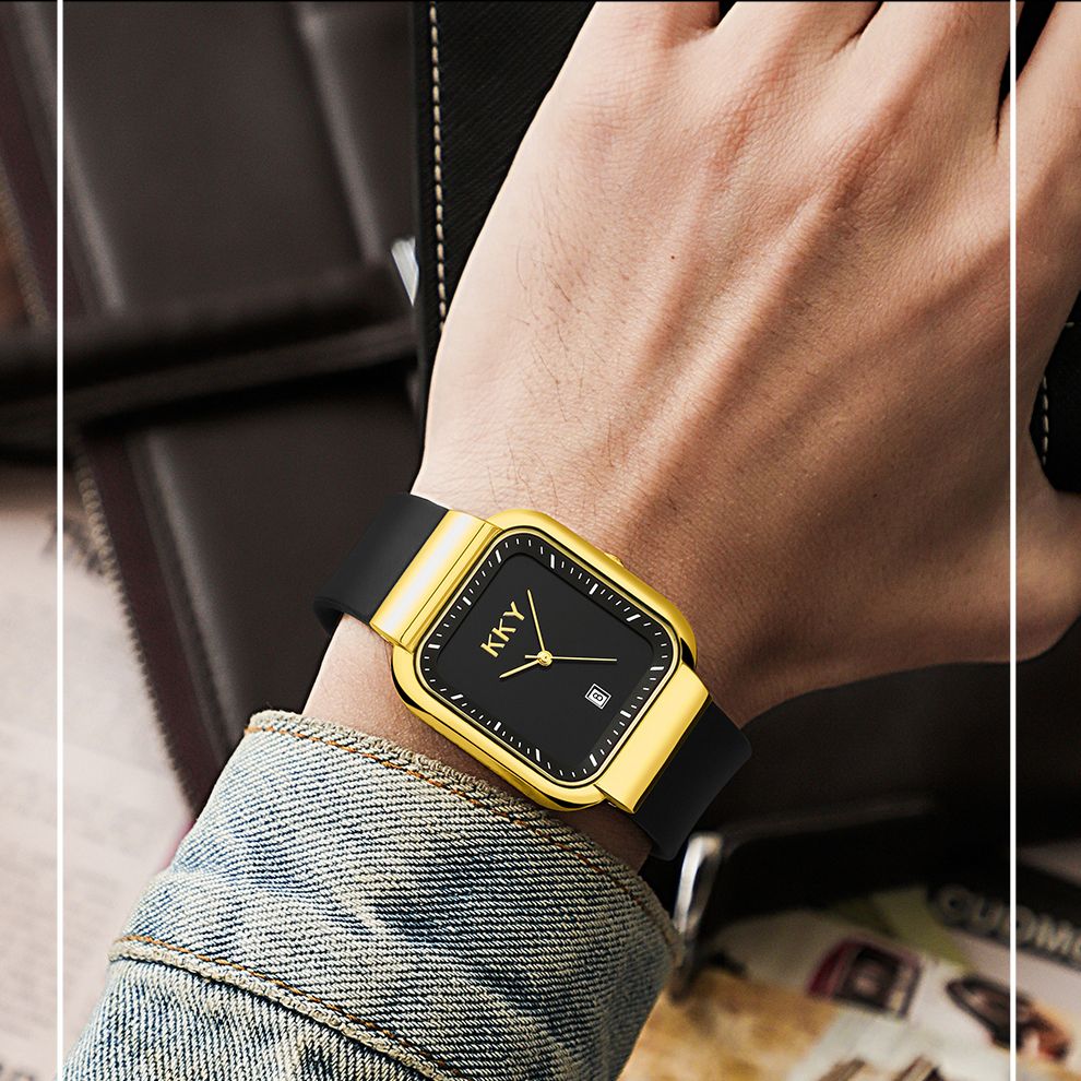 Originele Kky Waterdichte Authentieke Quartz Horloge Mode Jelly Kleine Vierkante Horloge Eenvoudige Siliconen Riem Klok Atmospher