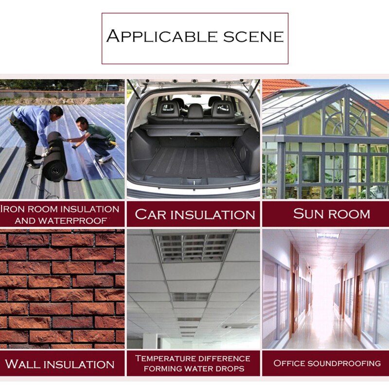 50*30cm Car Firewall Ceiling Door Aluminum Foil Anti-noise Sound Insulation Heat Closed Cell Foam Firewall Mat