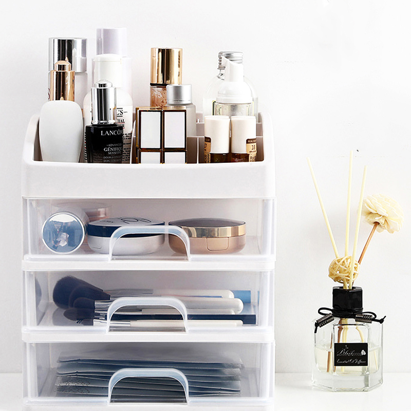 Make Up Case Sieraden Container Box Make-Up Organizer Laden Plastic Cosmetische Opbergdoos Make Borstel Houder Organisatoren