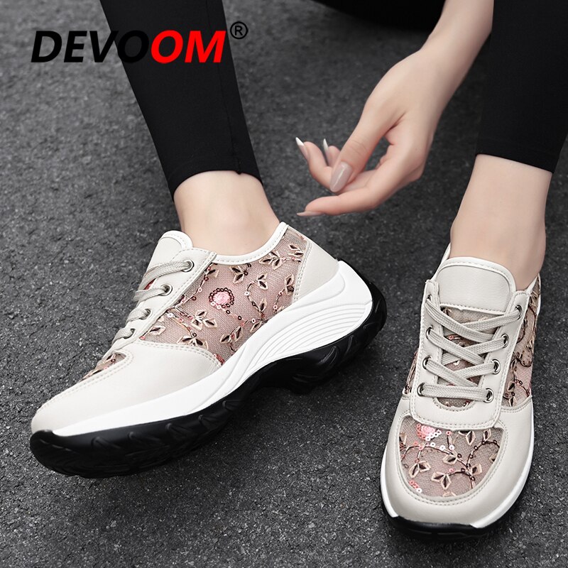 Summer Women Slimming Fitness Shoes Swing Sport Shoes Women Platform Toning Shoes Woman Breathable Mesh Sneakers Women 40