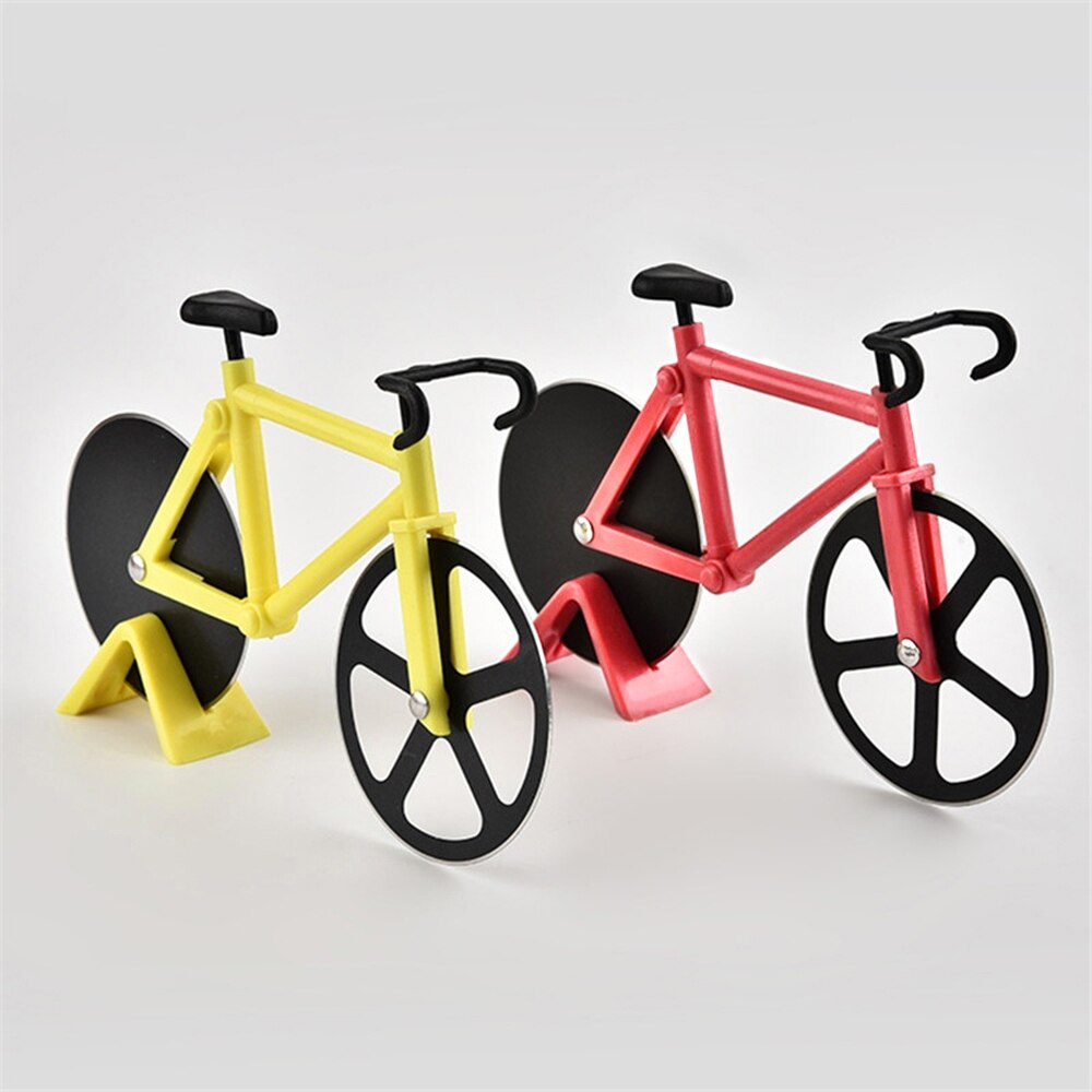 Motorcykel cykel pizza cutter hjul rustfrit stål plast cykel rulle pizza chopper skiver køkken pizza saks værktøj