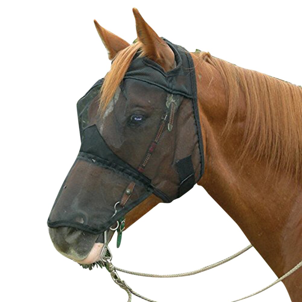 Hest maske åndbar hest maske komfortabel hest maske oxford stof anti-myg hest maske hestesport tilbehør: L