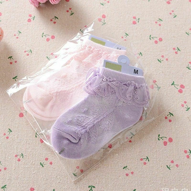 Kid Meisje Schattige Kant Ruche Sokken Peuter Baby Meisjes Lace Ruffle Stroken Enkelsokken Prinses Anti Slip Tutu sokken