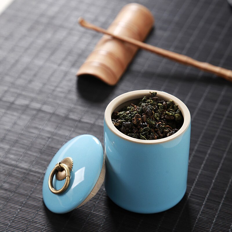 ! Caja de té de cerámica colorida, tarro de hojalata para dulces, contenedor de almacenamiento de alimentos, Caja de almacenamiento de especias de para potes de cocina