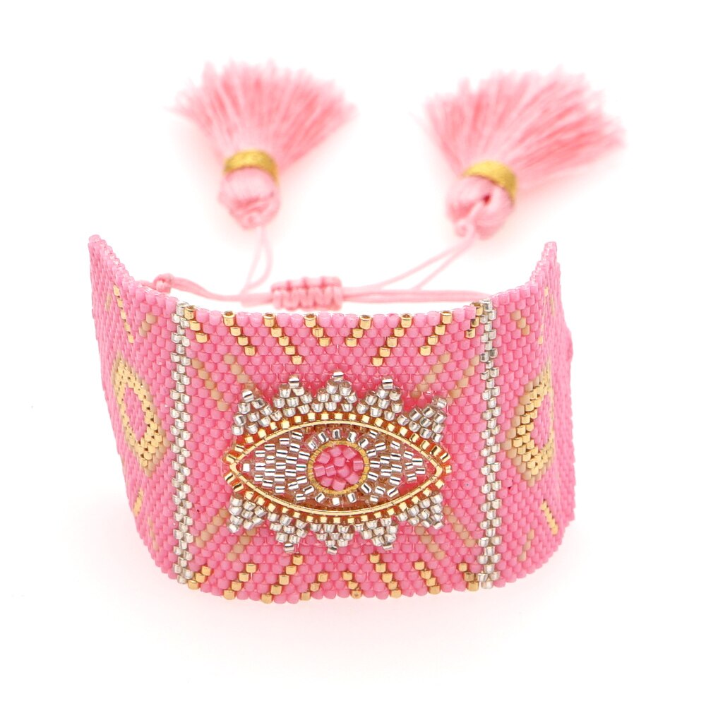Go2 boho miyuki armbanden voor vrouwen sieraden boze oog pulseras femme delica zaadkralen verstelbare armbanden handgemaakte sieraden: Mib 190570e