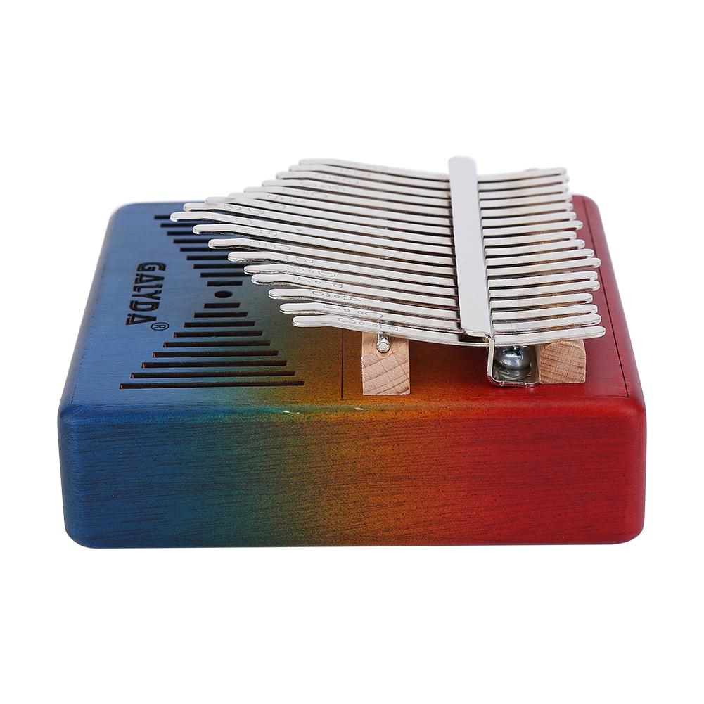 Kalimba 17 Key Mahogany Body Thumb Piano Gradual rainbow color Mbira Musical Instrument