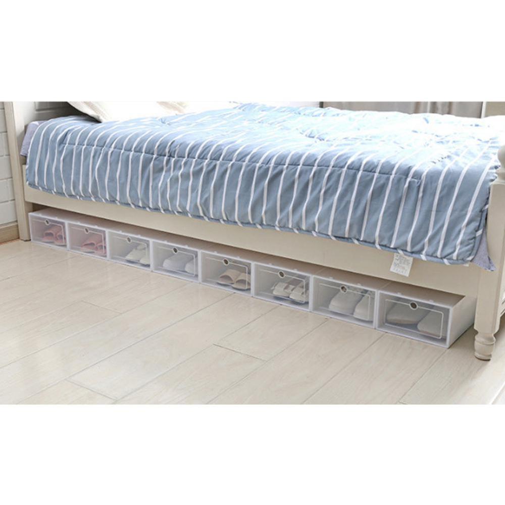 6pcs Flip Shoe Box Transparent Shoe Cabinet Shoe Organizer Shoe Rack Stackable Shoe Cabinets Zapatero Dustproof Shoe Rack