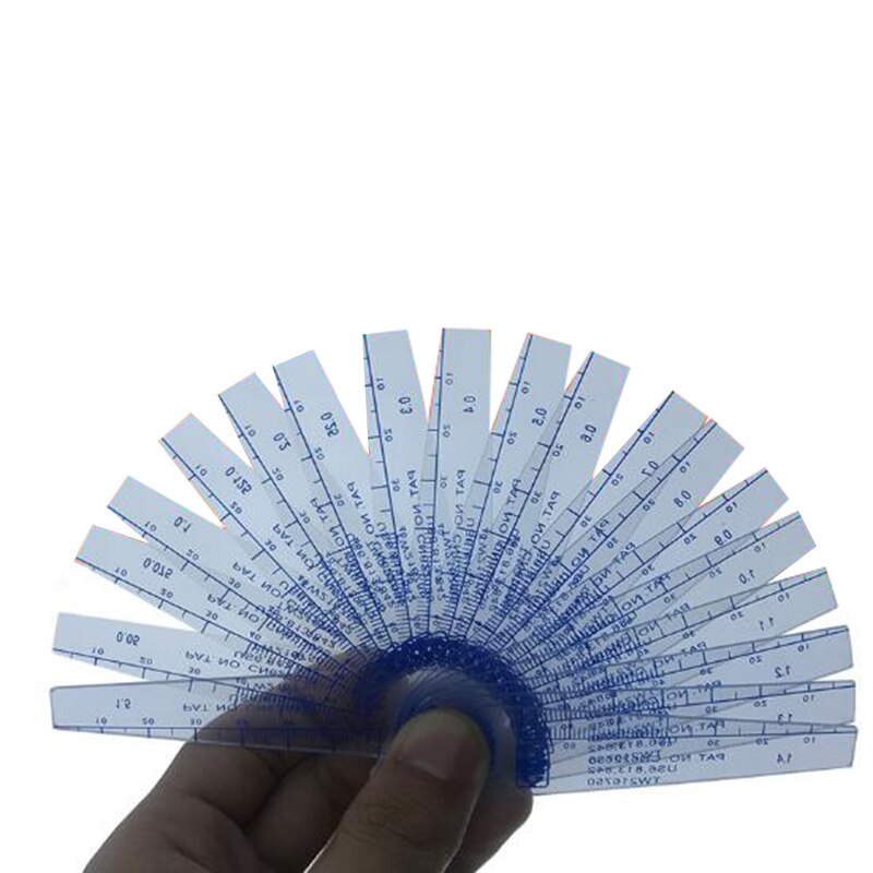 0.05-1.5mm 18pcs Taiwan plastic Feeler Gauges Metric Thickness Gap Metric Filler Feeler Gauge Plastic Measuring Tools