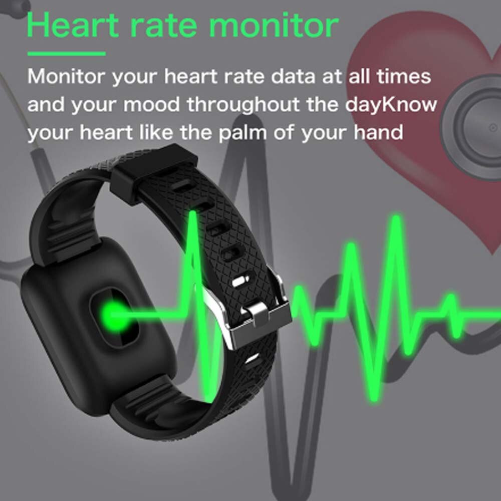 Rovtop 116 montre intelligente pour hommes mesure de la pression artérielle étanche Fitness Tracker montre moniteur de fréquence cardiaque podomètre bracelet intelligent