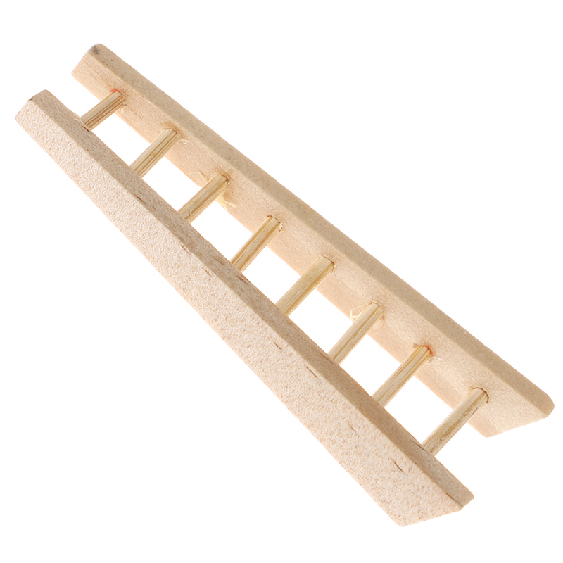 1 Pcs Diy Mini Houten Stap Ladder Fairy Garden Miniaturen Poppenhuisminiaturen Ornament Decoratie Meubels Speelgoed