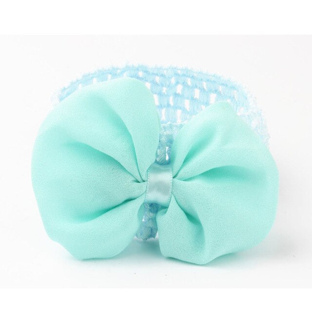 Bandeaux à fleurs pour bébé fille, accessoires de photographie, nœud, paillettes, grandes fleurs, élastique, large, pour cheveux: Bleu