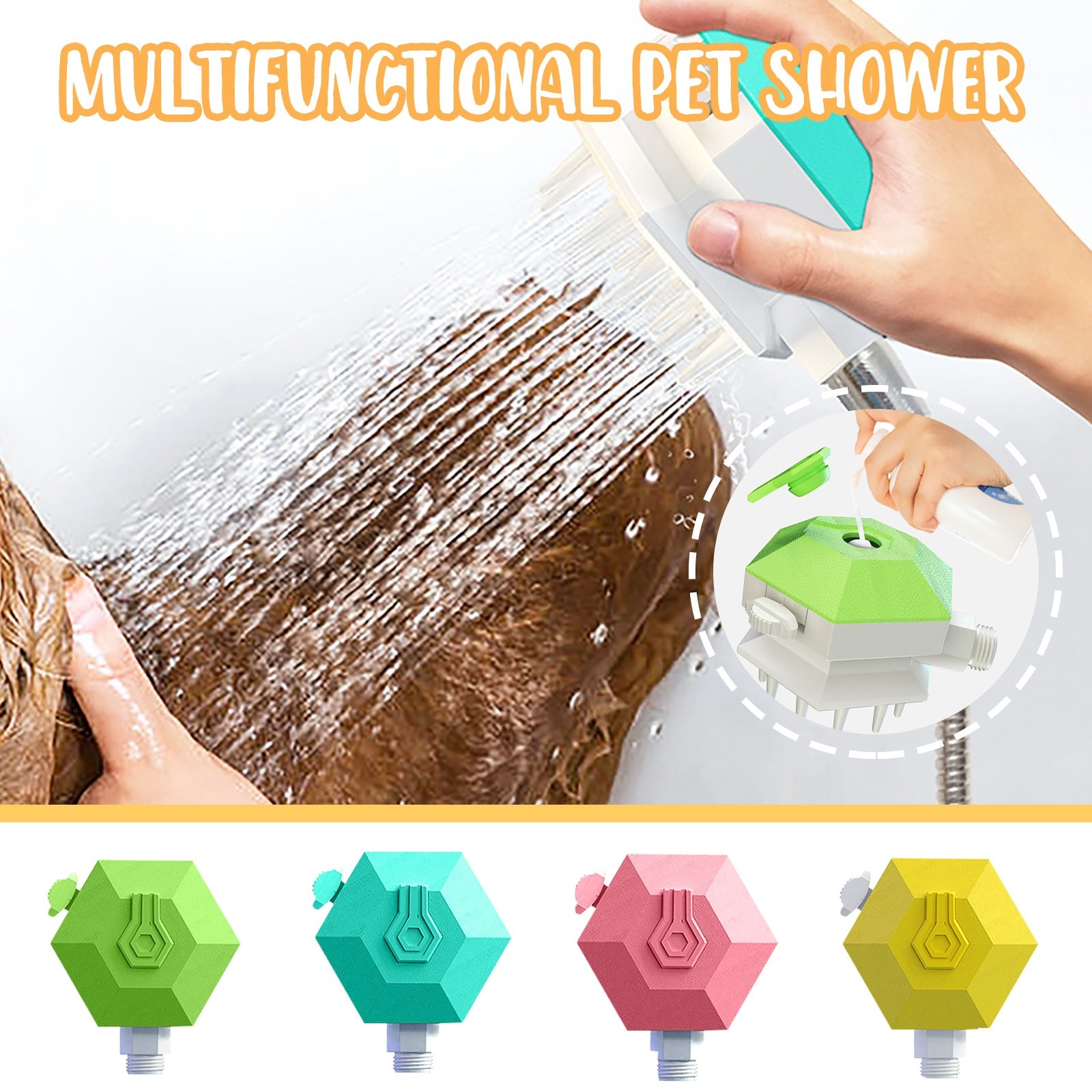Multi-functional Pet shower Heads nozzle comb brush Sprayer Home Bathroom Product Dogs Cats Wash Shower Sprinkler