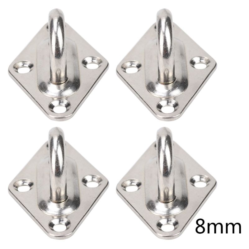 304 Stainless Steel Ceiling Wall Mount Hook Heavy Duty Anchor Eye Plate For Boat Yoga Swings Hammocks 6mm/8mm Full welding: 8MM