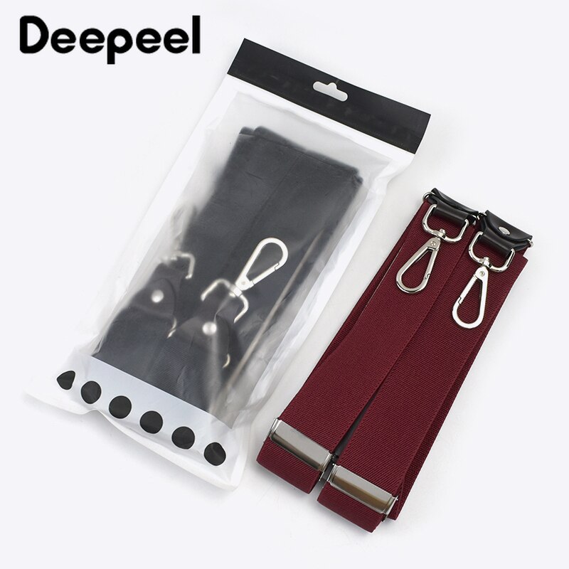 Deepeel 1pc 3.5 x 120cm unisex vuxen hängslen med 3 clips krok y typ wild sanp spännen hängsel kostym byxor justerbar rem