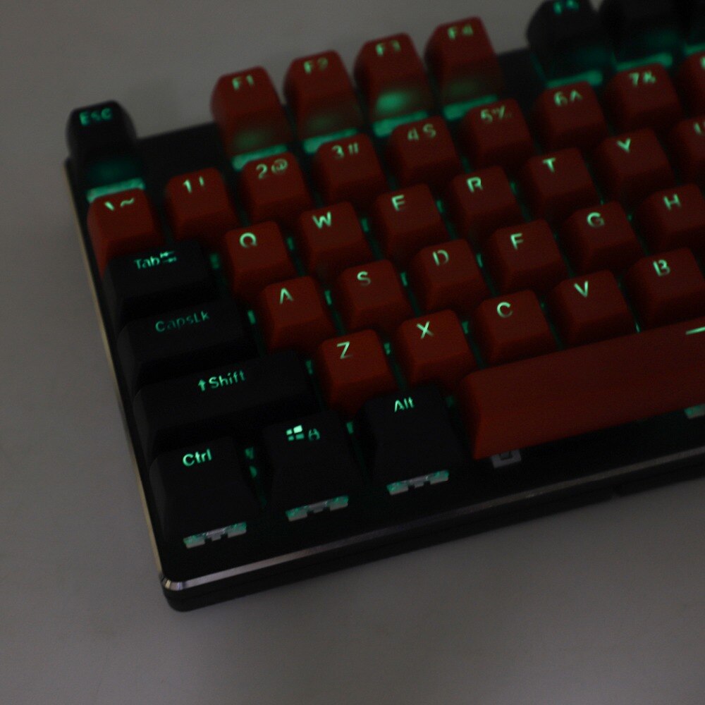 104 Key SA Profile Double Shot Shine Through Dolch PBT Ball Shape Keycaps Suitable For Standard MX Switches 104 87 61: Black Red