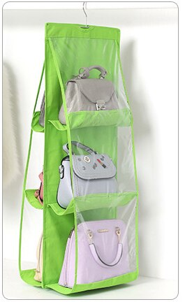 3 Lagen 6 Pocket Opvouwbaar Opknoping Tas Opvouwbare Plank Bag Purse Handtas Organizer Deur Diverse Pocket Hanger Opslag Closet Hanger: green