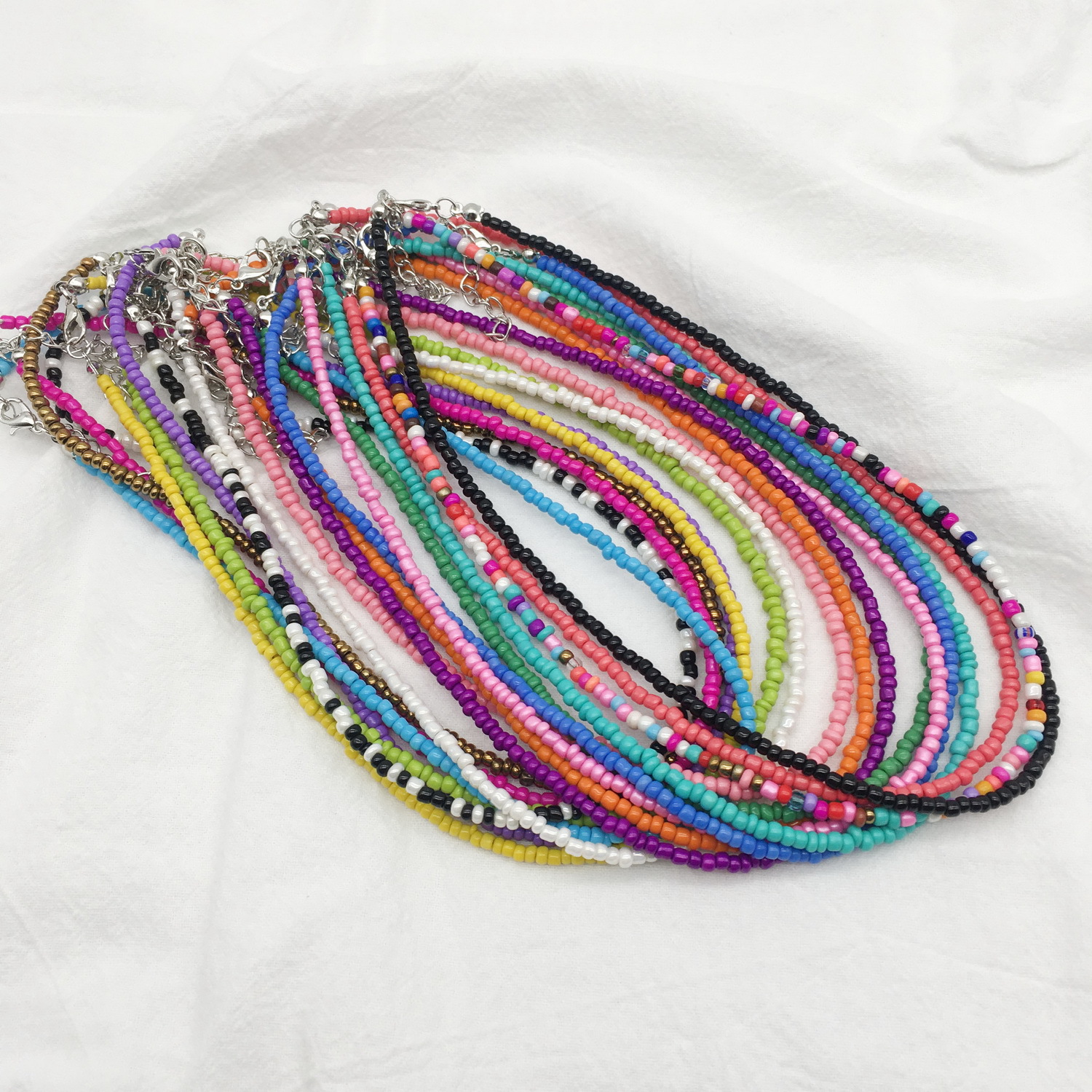 Proste koraliki Strand naszyjnik kobiety String z koralikami krótkie Choker naszyjnik biżuteria Chokers naszyjnik prezent plaża biżuteria Bijoux