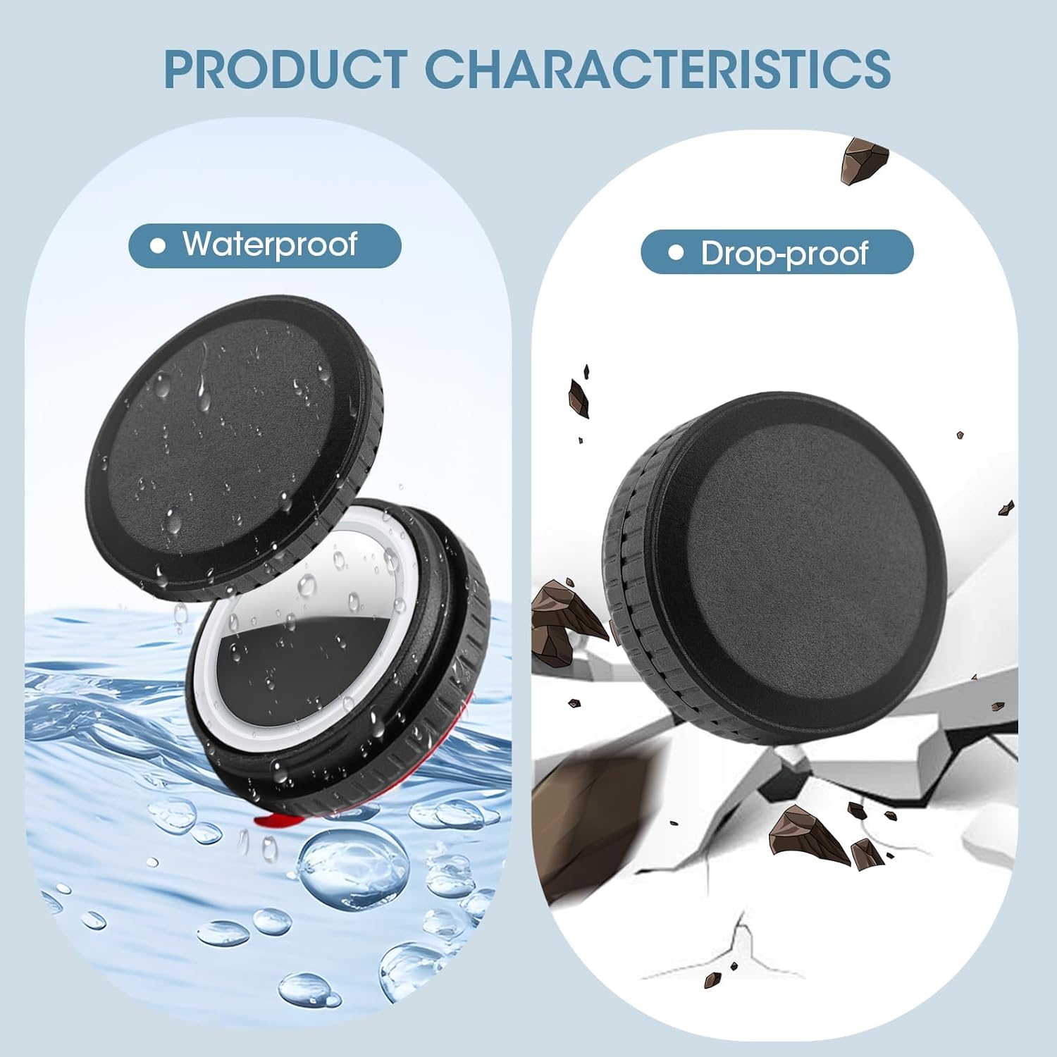 Waterproof Case with Adhesive Sticker for Apple AirTag Cases Cover Stick-On Holder Hydrogel Film Screen Protector for AirTag