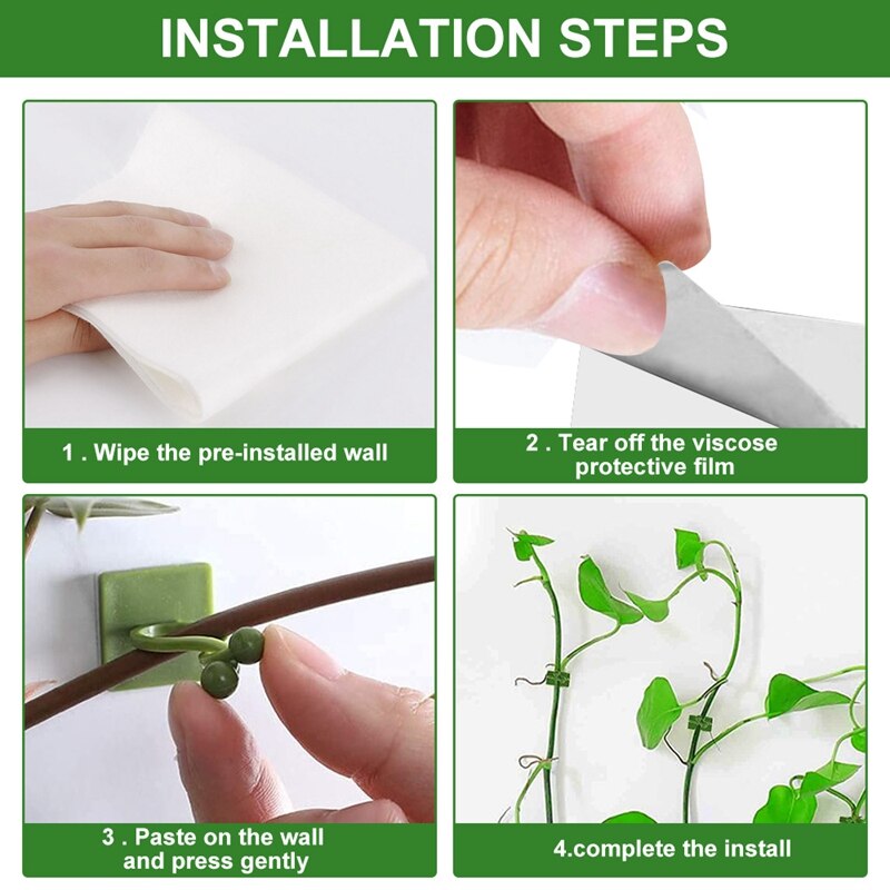 50pcs plante escalade mur vigne Clips boucle fixe crochet extérieur jardin vigne plante mur escalade auto-adhésif attache