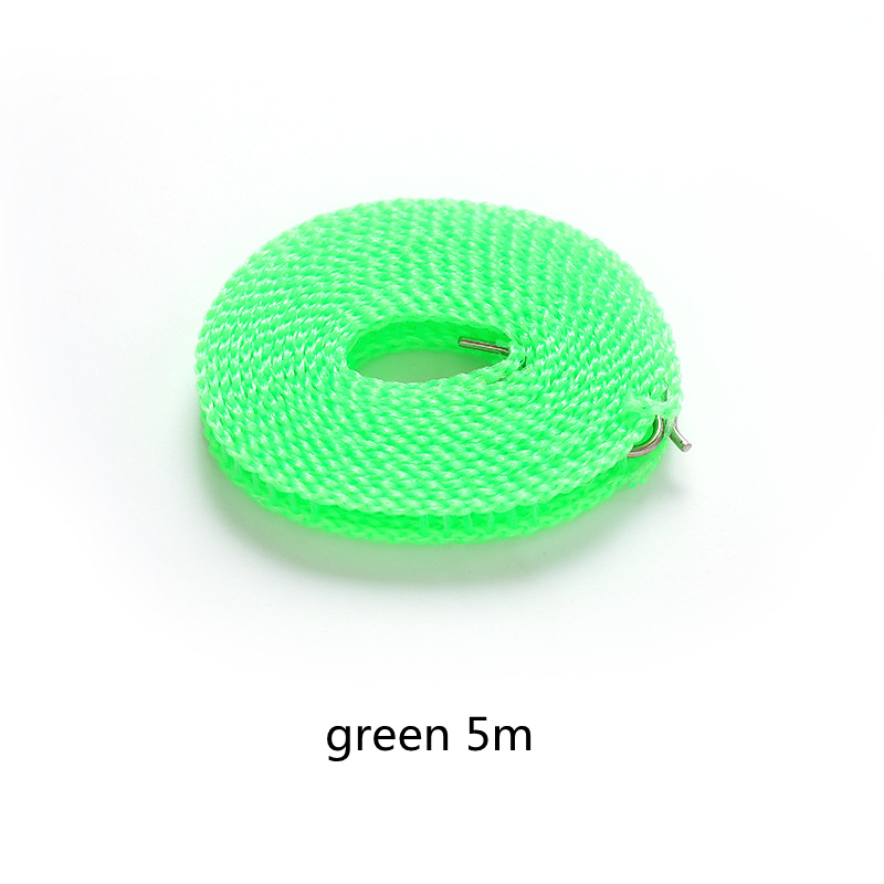 10M Extended Hek Anti-Slip Winddicht Waslijn Outdoor Reizen Waslijn Uitschuifbare Draagbare Opslag Home Organisatie: green 5m