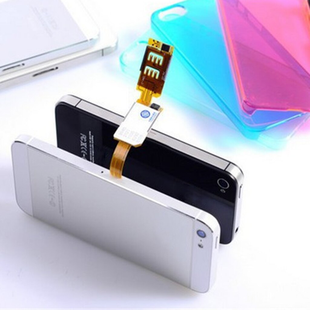 1 Piece Dual SIM Card Extension Adapter with No need to cut your SIM card