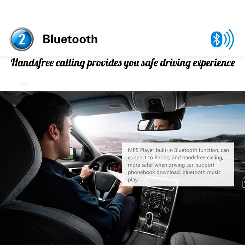 7 Inch Car Stereo 2 Din HD Bluetooth MP5 Video Digital Player with Wireless Remote Control Hands Free Multimedia, Support Card R