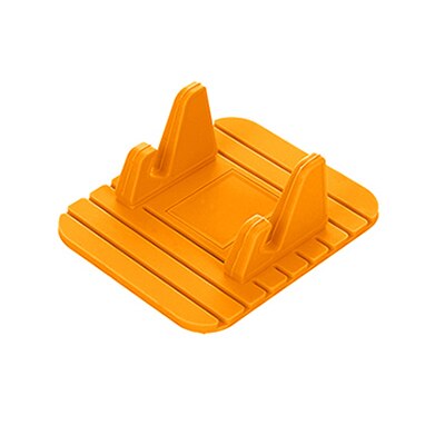 Bil instrumentbræt skridsikker mat gummibeslag telefonholder pad mobiltelefon stander beslag til iphone samsung xiaomi mobilholder: Orange