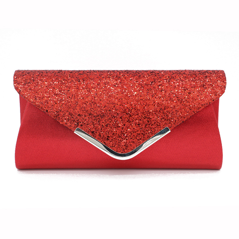 Sac à main intelligent Jane pour femmes, pochette à paillettes, enveloppe scintillante, soirée, bal, bal: Rouge