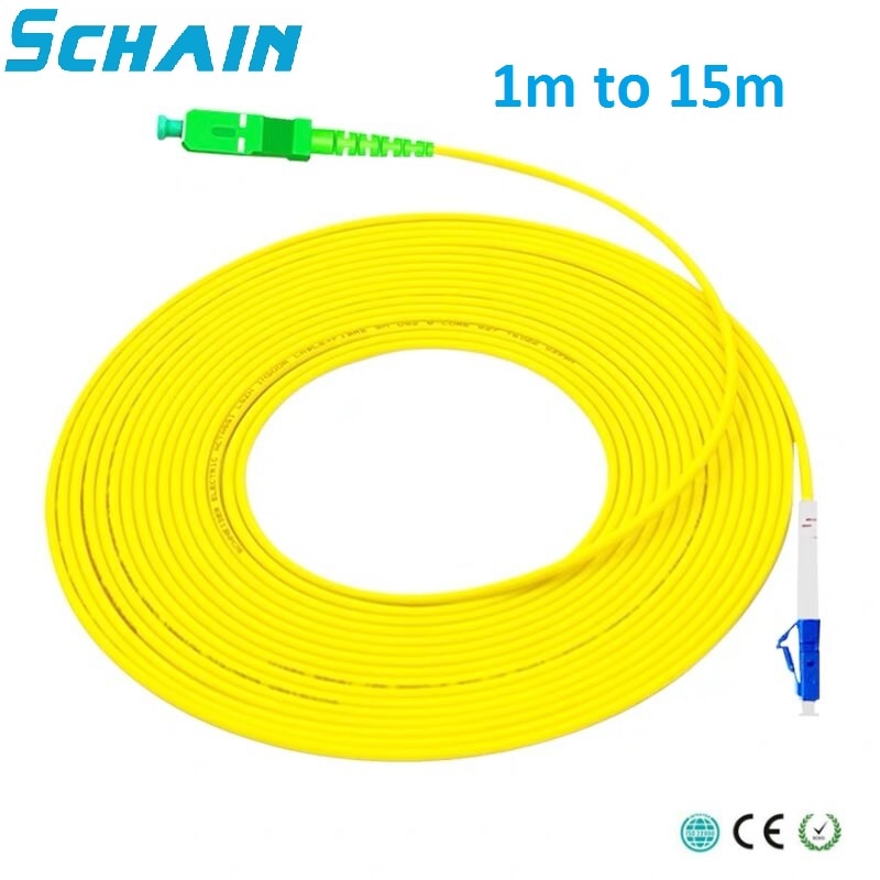Fibra optica SC APC a LC UPC Simplex 2,0mm PVC Cable de parche de fibra monomodo Jumper Cable de parche de fibra óptica SC LC