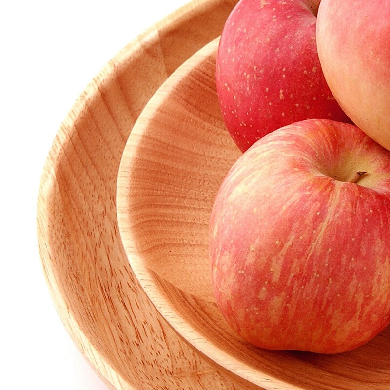 Wooden Serving Plates Set of 3 Dinner,Salad,and Dessert Plates for Eco-Friendly Living Solid Wood Snack Plate(3 Sizes)