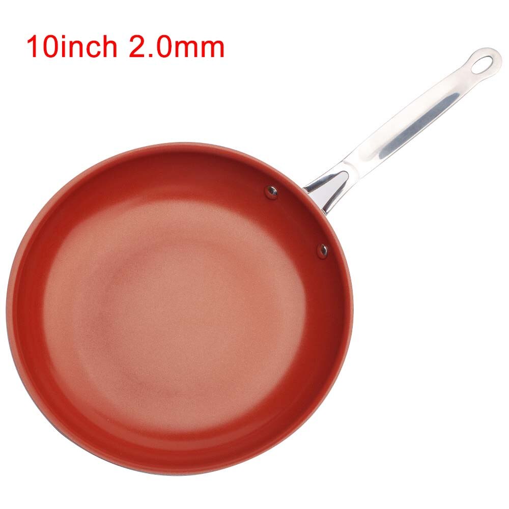 Kjøkken non-stick kobber stekepanne keramisk induksjon komfyr panne non-stick stekepanne kobber gryte: 10 tommer 2.0mm