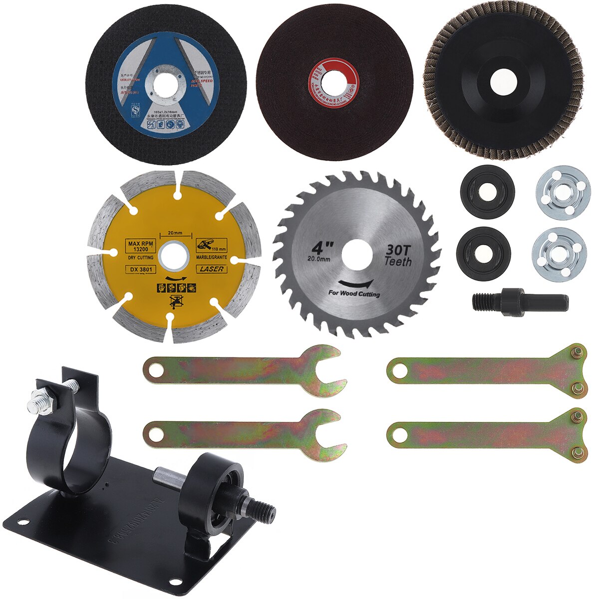 Asiento de pulido eléctrico, herramienta de conversión de asiento de corte, accesorios, soporte de corte para moler, 14/16/17 unids/set/Set: 15pcs